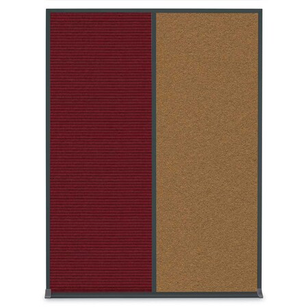 United Visual Products Single Door Radius Corkboard, 24"X36", W UV8001-WHITE-DRKSPR